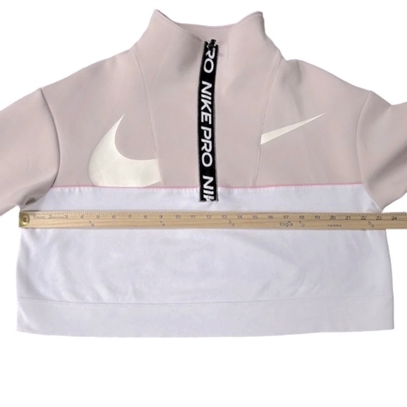 Nike Pro Get Fit Icon Clash Cropped Half-Zip Pullover, Size Medium - Picture 7 of 9
